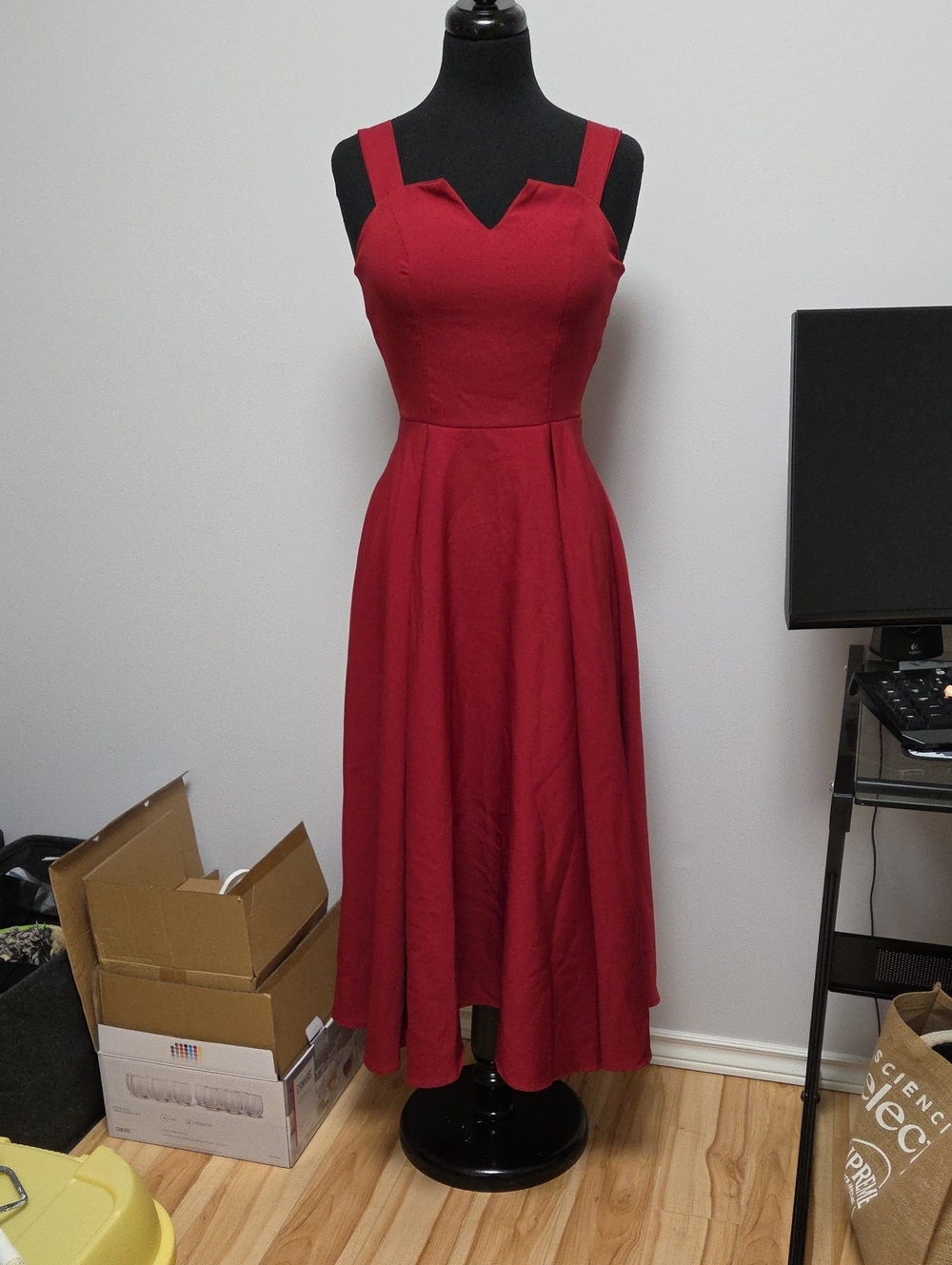 Corset vintage 50s style midi swing (fit and flare) sleeveless dress